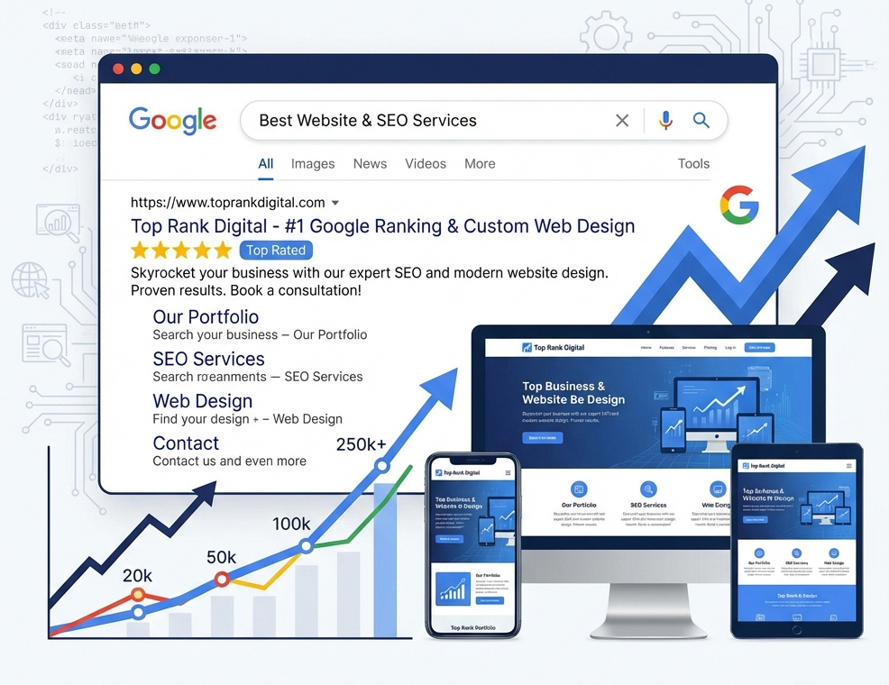 تصدر نتائج البحث وتصميم مواقع